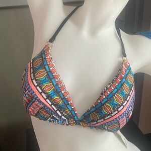Bar III Tribal Vibes Reversible Bikini Top Swimsuit Separates Large New 4/25
